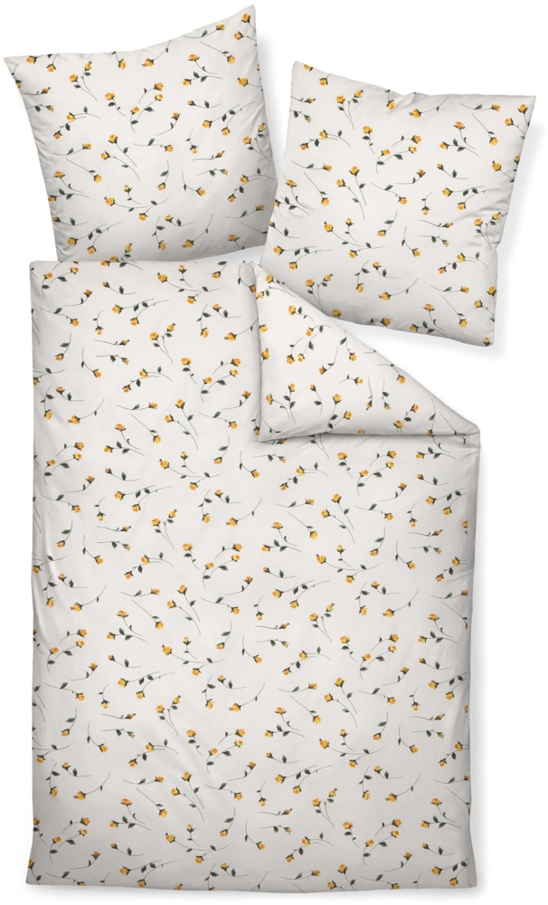 Janine 'Tango' Mako-Soft-Seersucker Bettwäsche, Baumwolle, Gelb, 135x200 cm + 80x80 cm Bild 1