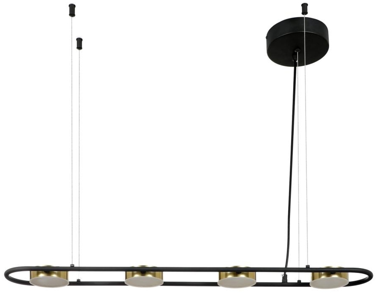 Vente-unique - LED-Deckenleuchte aus Metall & Aluminium - 4 Spots - L. 85 cm - Schwarz & Goldfarben - GRIMBSY Bild 1