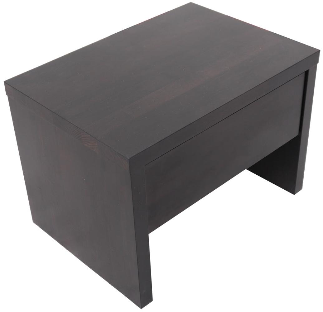 Nachttisch 50 x 36 cm Massivholz Kernbuche wenge mit Schublage und Ablage BEN 52575640 Bild 1