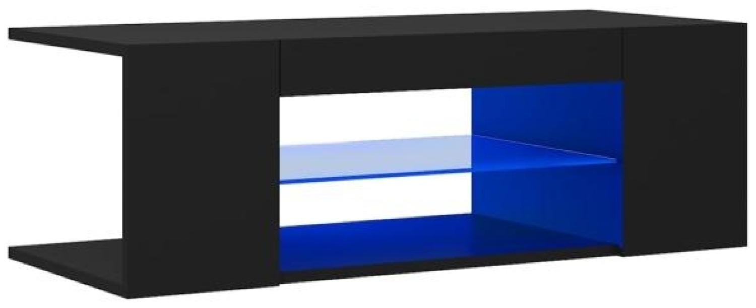 vidaXL TV-Schrank mit LED-Leuchten Schwarz 90x39x30cm 804239 Bild 1