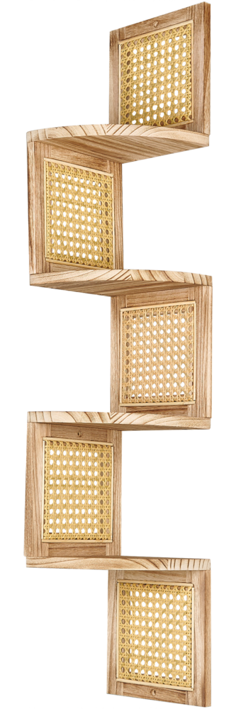 Regal mit 4 Ebenen ALDER Paulownia-Holz 101 cm Hellbraun Bild 1