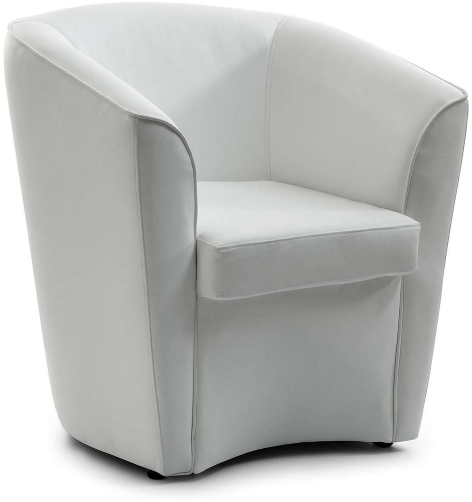 Dmora Artello-Sessel, Wohnzimmersessel, 100 % Made in Italy, Relaxsessel aus Öko-Leder, 70 x 60 x 74 cm, Weiß Bild 1