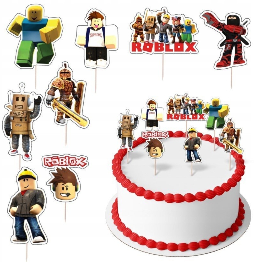 Festivalartikel Tortenstecker Roblox Topper Set 8 Stk Geburstag Torten Deko Kuchen Junge Bild 1