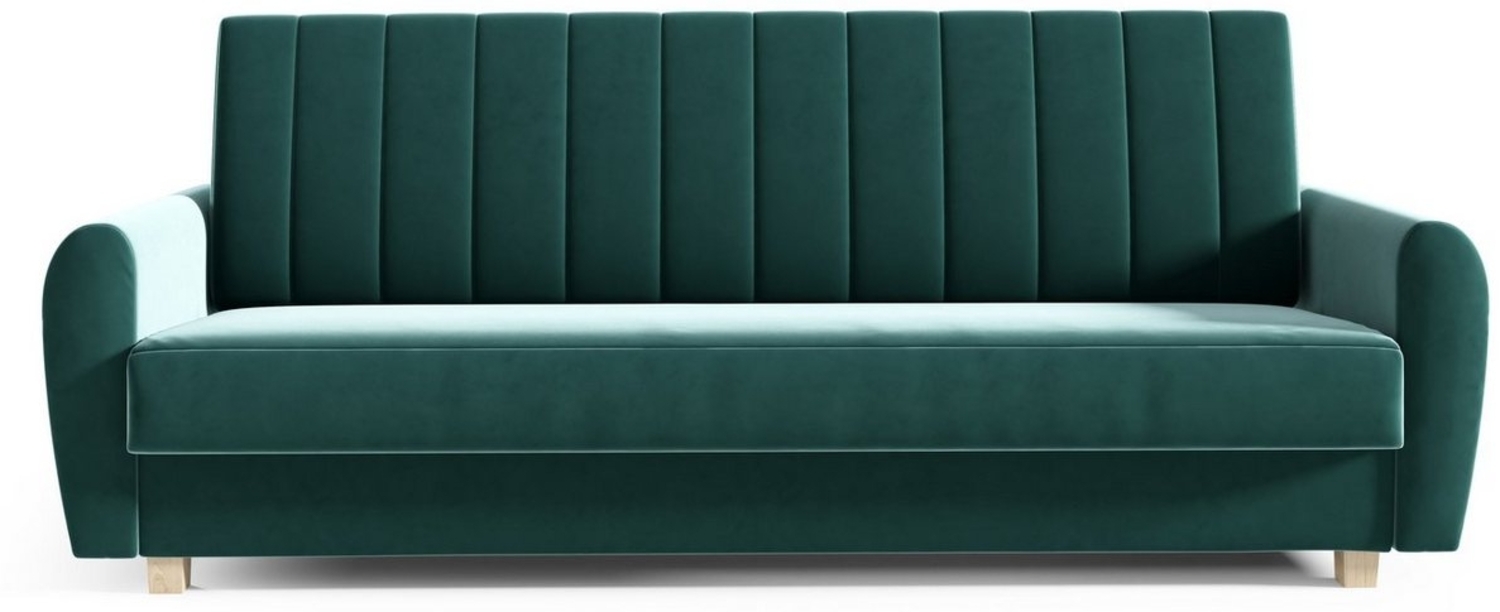 MOEBLO Schlafsofa BERN, Sofa Couch für Wohnzimmer Federkern Sofagarnitur Polstersofa Wohnlandschaft - 215x95x88 cm, mit Bettkasten und Schlaffunktion Bild 1