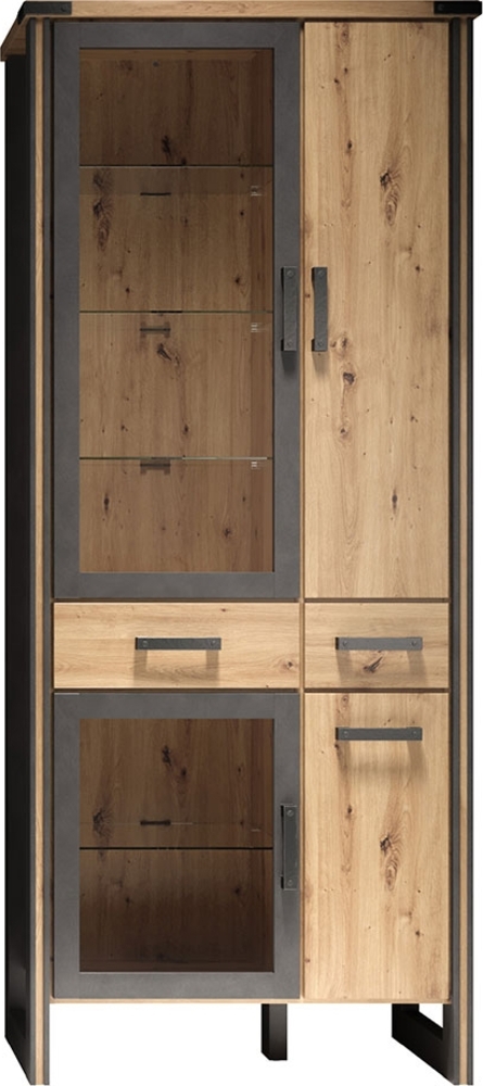 Vitrine Malta / Mia, Holzwerkstoff, Holzfarben, 89 x 212 x 42 cm Bild 1