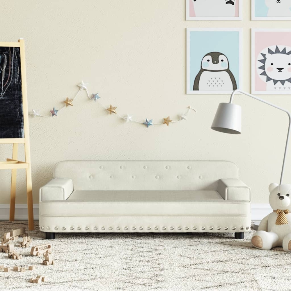 vidaXL Kindersofa Creme 90x53x30 cm Samt 3196285 Bild 1