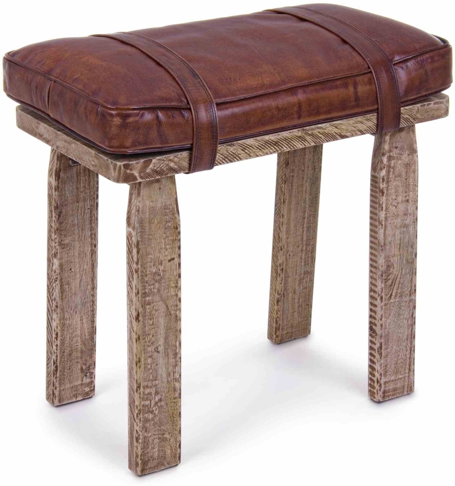 Hocker Charleston aus Büffel-Leder, 54 x 30 x 53 cm Bild 1