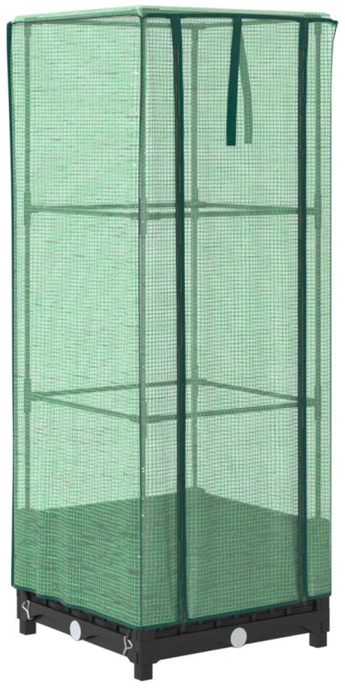 vidaXL Hochbeet mit Gewächshaus-Aufsatz Rattan-Optik 40x40x123 cm 4015809 Bild 1