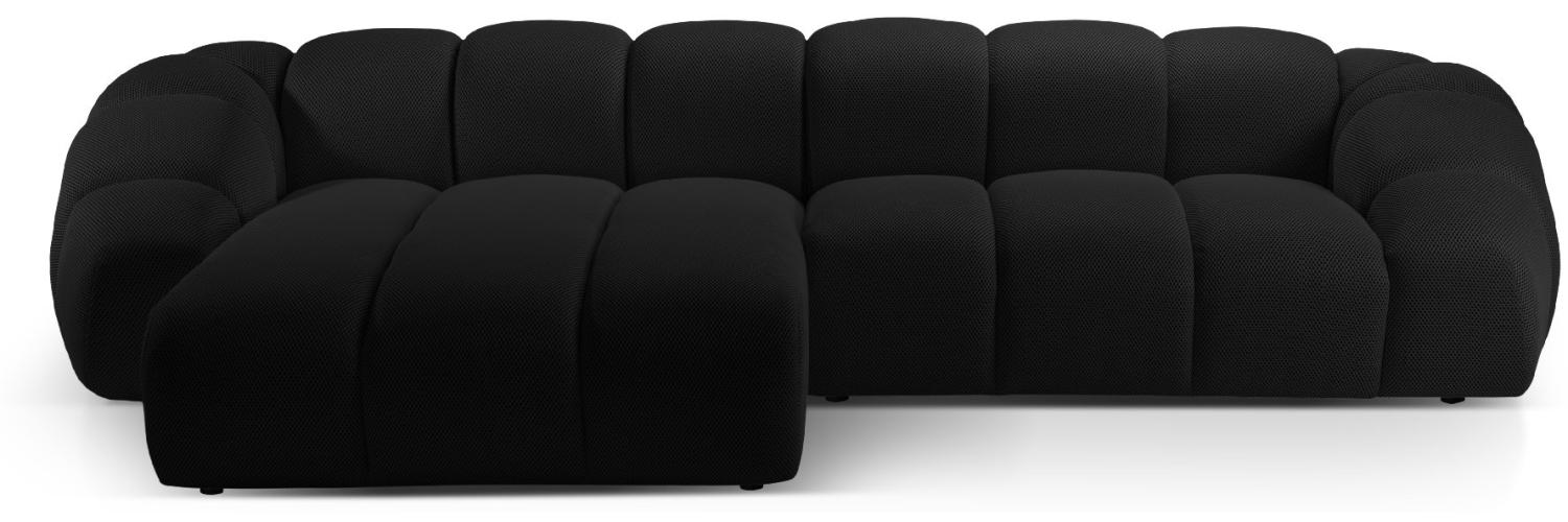 Micadoni Ecksofa Diana 4-Sitzer Links 3D-Stoff Schwarz Bild 1