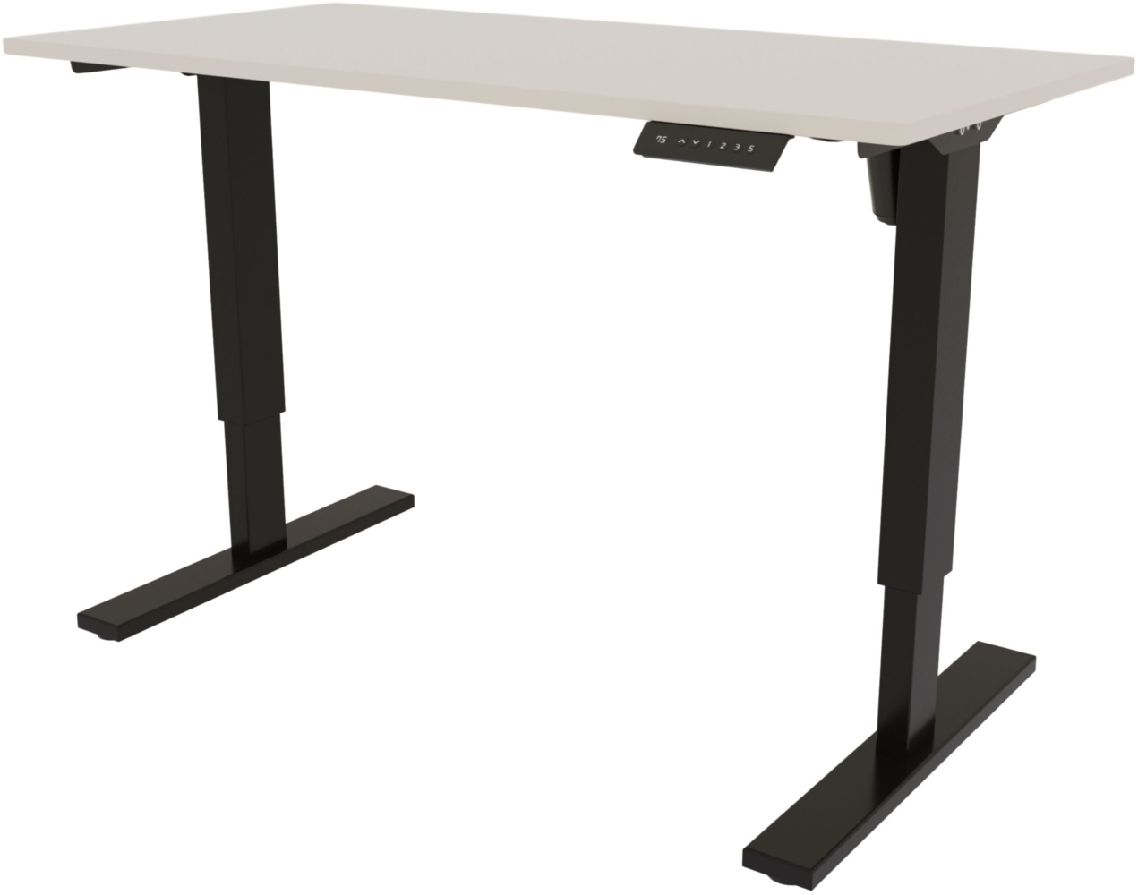 Bisley E-StarterTech elektrisch höhenverstellbarer Schreibtisch 140x80 cm in grau - Elektrischer Tisch höhenverstellbar mit Memory-Funktion, EST251408-333-007 Bild 1