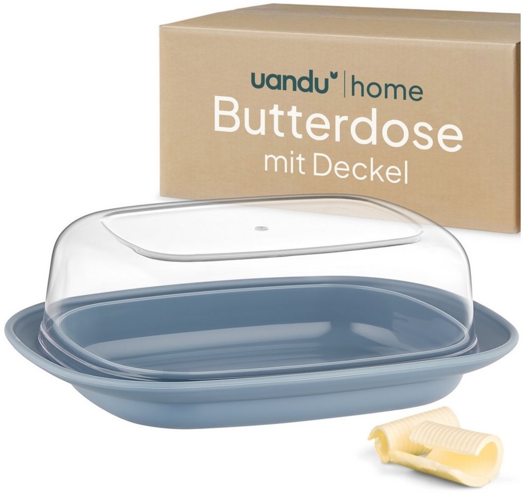 uandu home Butterdose mit Deckel Kunststoff, Butterbehälter, Butter dish, Butterdosen, (Butterschale mit Deckel, Butterdose spülmaschinenfest, Butterbox, Butter Box Dose) Bild 1