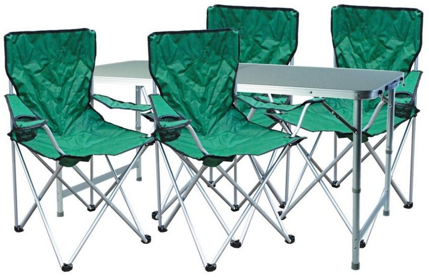 5-teiliges Campingmöbel Set Grün 4x Stuhl inkl. Tasche + 1x XXL Tisch Bild 1