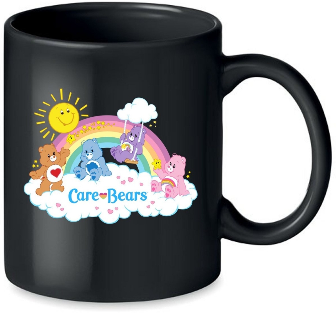 Blondie & Brownie Tasse Glücksbärchis Care Bears Hab Dich lieb Bärchi in Schwarz und Weiß, Keramik, Spühlmaschinenfest Bild 1