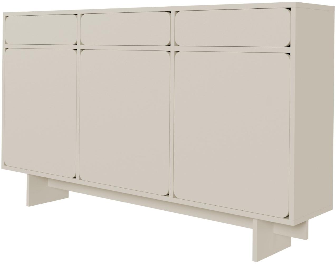 Selsey WUWU - Sideboard 3-türig mit 3 Schubladen Greige 150 cm Bild 1