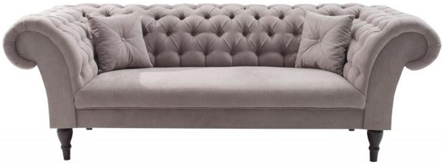 Casa Padrino Chesterfield Sofa in Greige 225 x 90 x H. 79 cm - Designer Chesterfield Sofa Bild 1