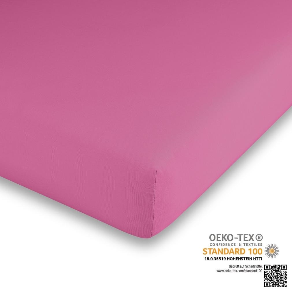 Traumhaft gut Schlafen –Kinder-/Baby Spannbetttuch hochwertige Qualität, trocknergeeignet, Farbe: Pink, Größe: 60 cm x 120 cm Bild 1