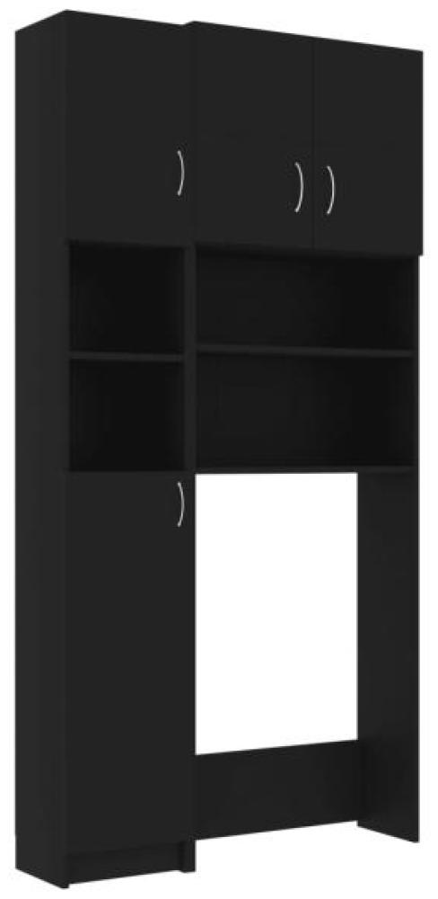 vidaXL Waschmaschinenschrank-Set Schwarz Holzwerkstoff 3055637 Bild 1