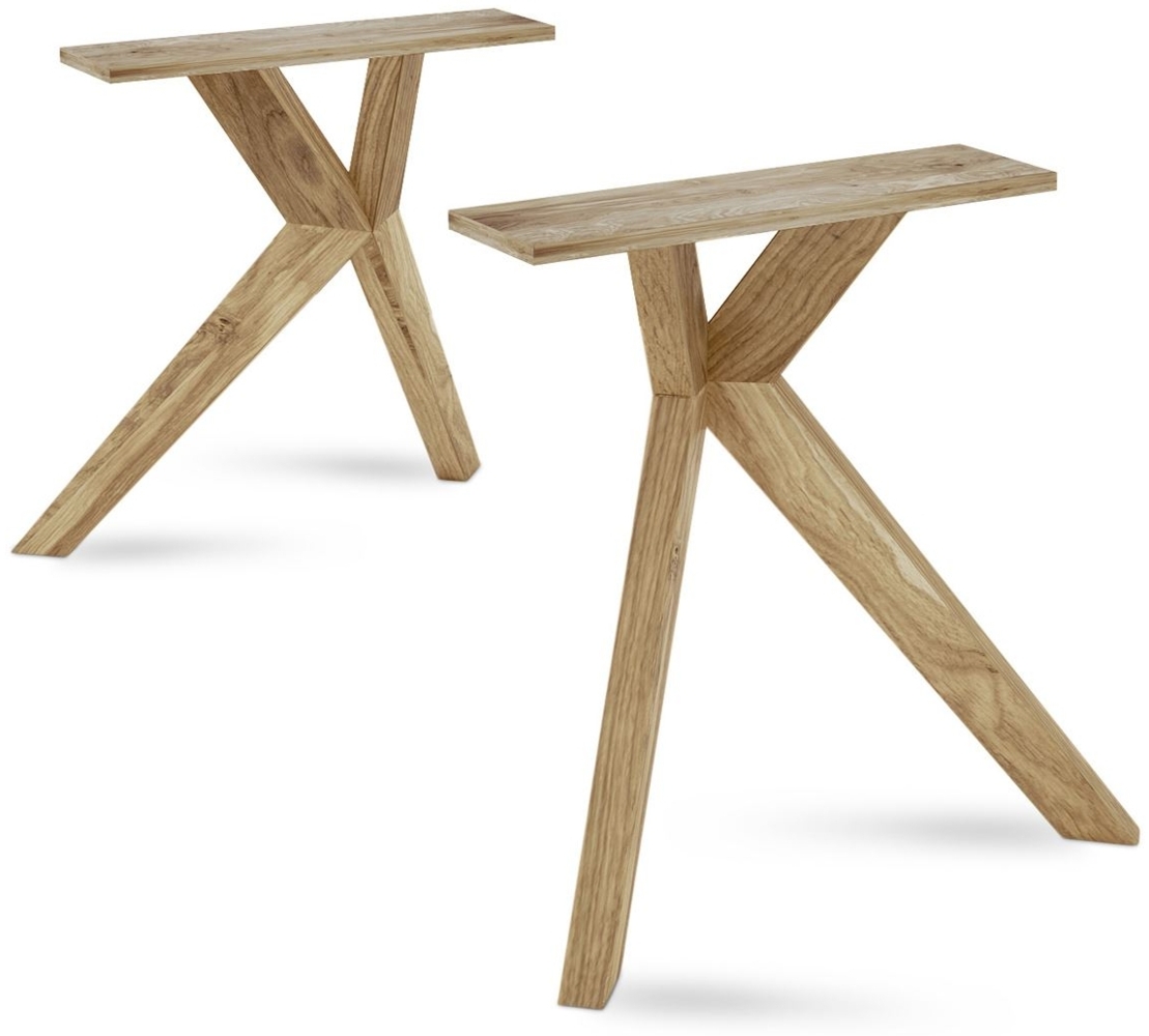 Tischgestell Dannice 76,4x73,5 Massivholz Wildeiche geölt Bild 1