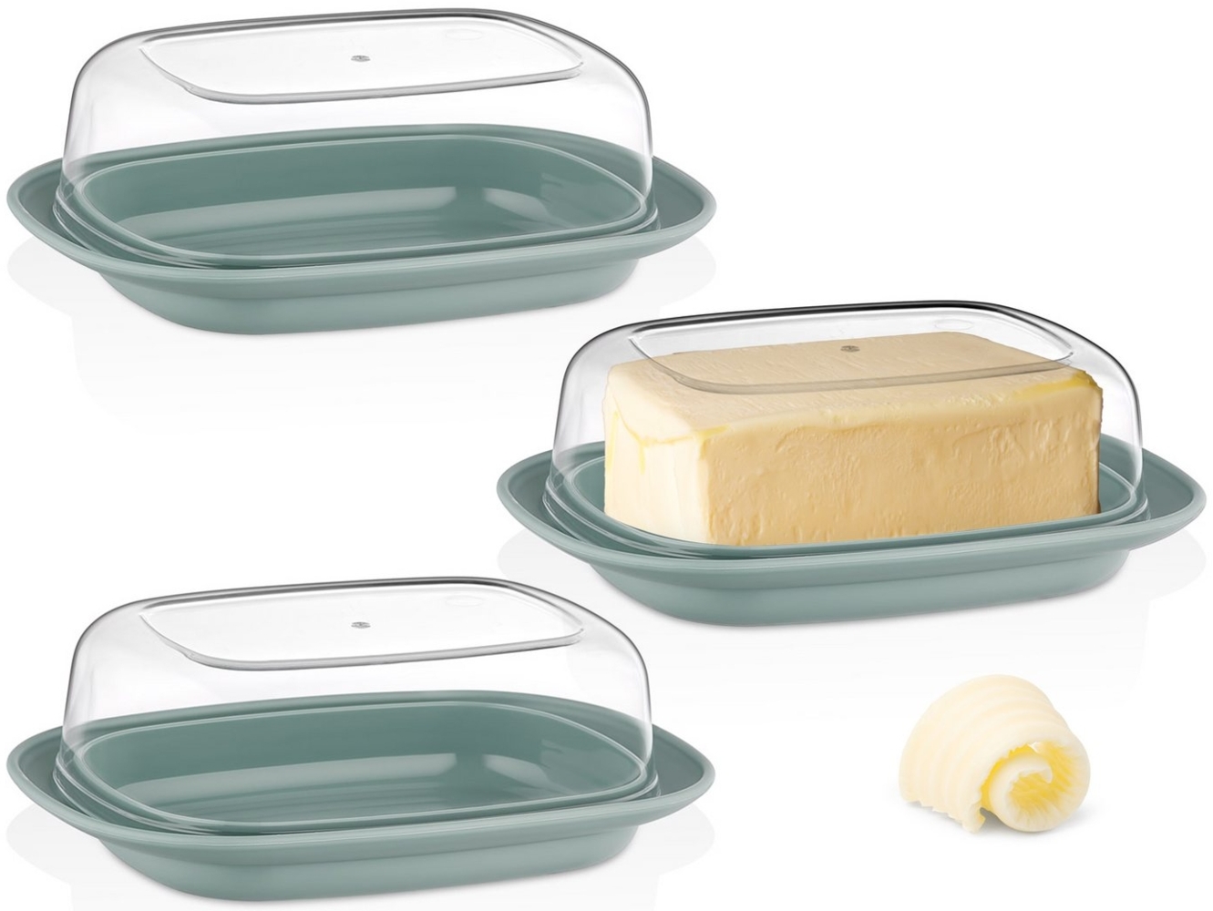 uandu home Butterdose mit Deckel Kunststoff, Butterbehälter, Butter dish, Butterdosen, (Butterschale mit Deckel, Butterdose spülmaschinenfest, Butterbox, Butter Box Dose) Bild 1