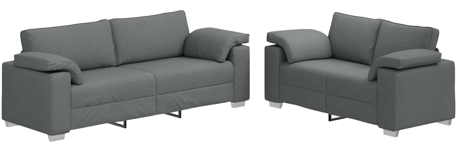 vidaXL Sofa Set 2 pcs Dunkelgrau 219 x 77 x 82 cm Stoff 3324741 Bild 1