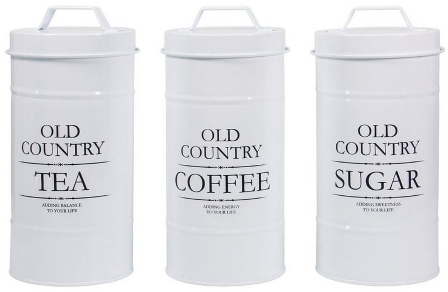 Neuetischkultur Vorratsdose Kaffee-, Tee- und Zuckervorratsdose 3er Set Retro, Eisen, (Set, 3-tlg, 3 Dosen mit Deckel), Metall Kaffeedose Teedose Zuckerdose Bild 1