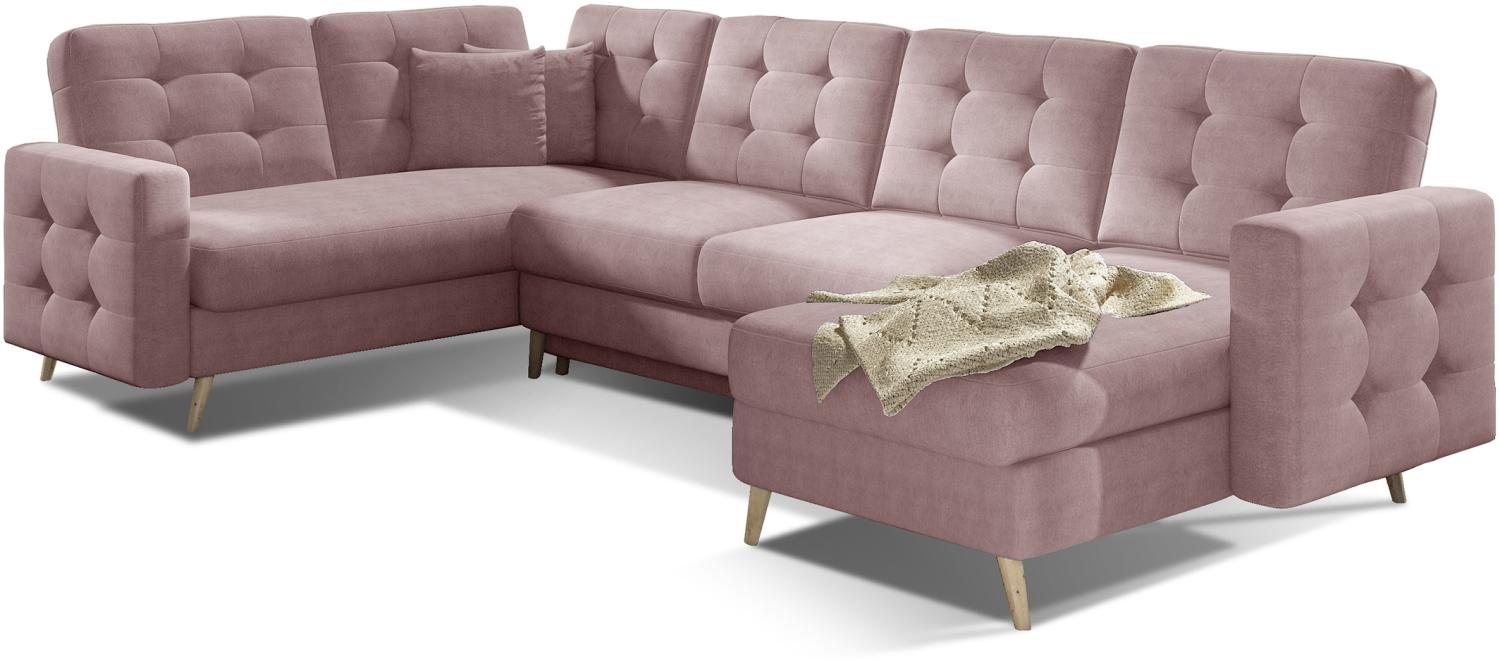 Asgard U, Ecksofa, Eckcouch, Rosa Bild 1