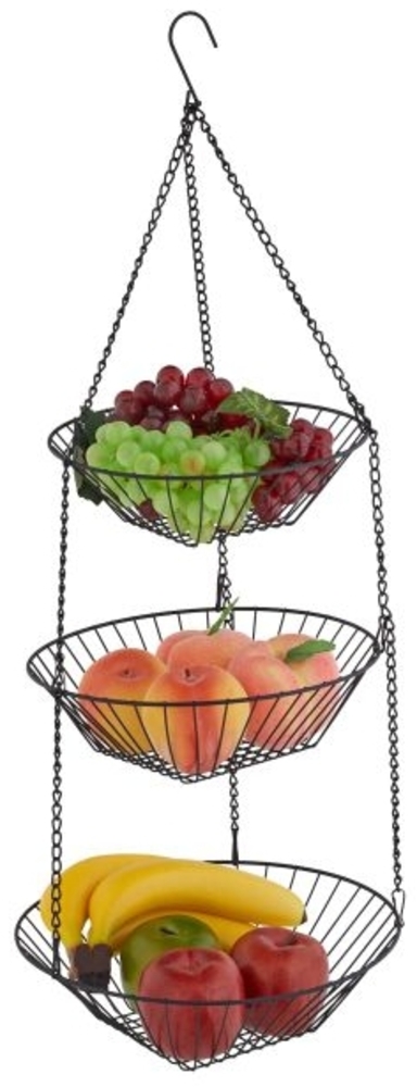 Hängender Obstkorb in Schwarz Bild 1