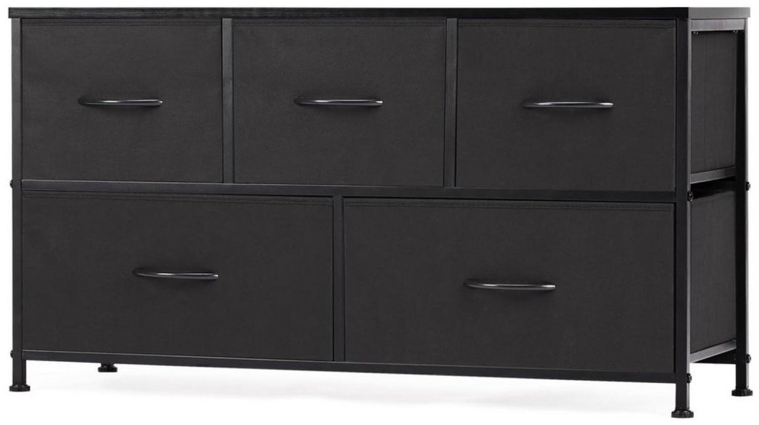 DUMOS Stoffschrank Kommode mit 5 Schubladen Ideal für Schlafzimmer Wohnzimmer (Schwarz) Tragfähigkeit bis zu 30 kg Bild 1