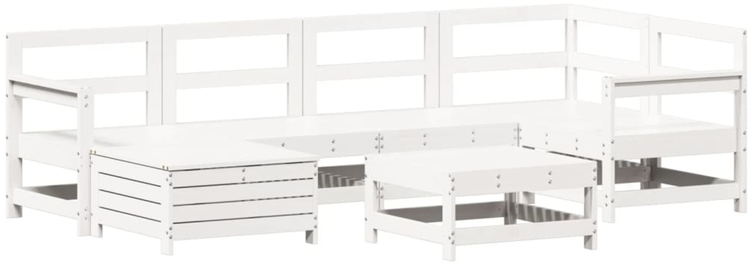 vidaXL 7-tlg. Garten-Sofagarnitur Weiß Massivholz Kiefer 3250941 Bild 1