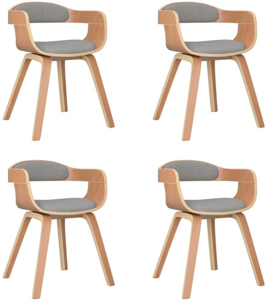 vidaXL Esszimmerstühle 4 Stk. Taupe Bugholz und Stoff 3092388 Bild 1