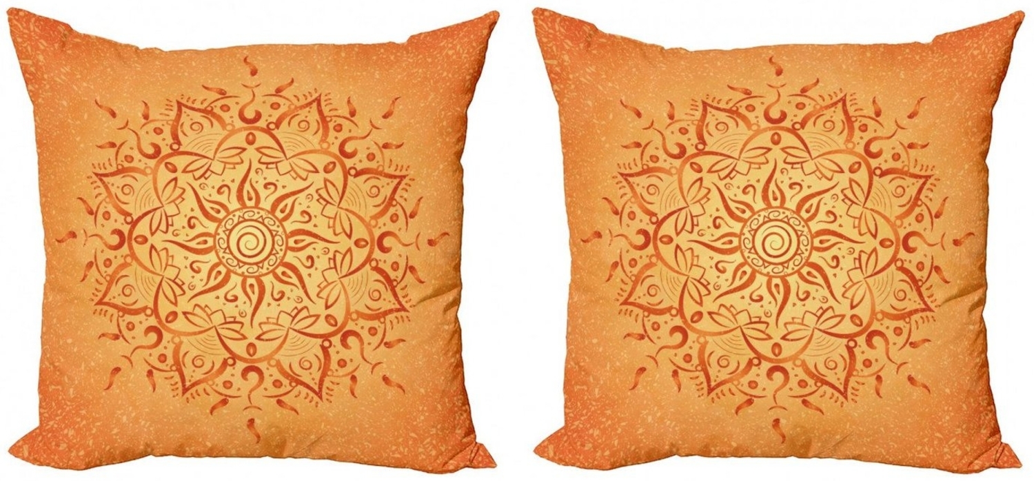 Abakuhaus Kissenbezüge Modern Accent Doppelseitiger Digitaldruck, (2 Stück), Blatt Orange Mandala Bild 1