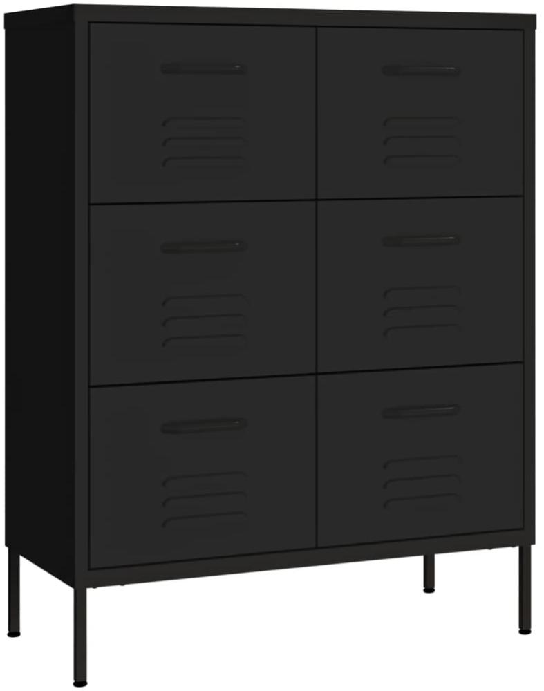 vidaXL Schubladenschrank Schwarz 80x35x101,5 cm Stahl 336151 Bild 1