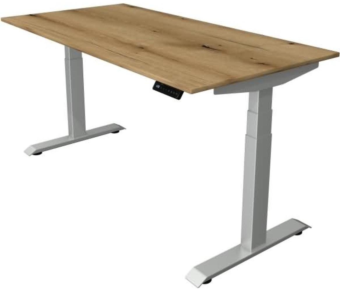 Kerkmann Schreibtisch Sitz-Stehtisch Move 4 silber 160x80x64-129cm elektr. höhenverstellbar asteiche Bild 1