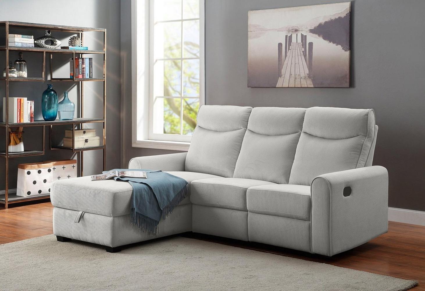 ATLANTIC home collection Ecksofa Gero L-Form, mit Relaxfunktion und Stauraum, mit Cord-Bezug Bild 1