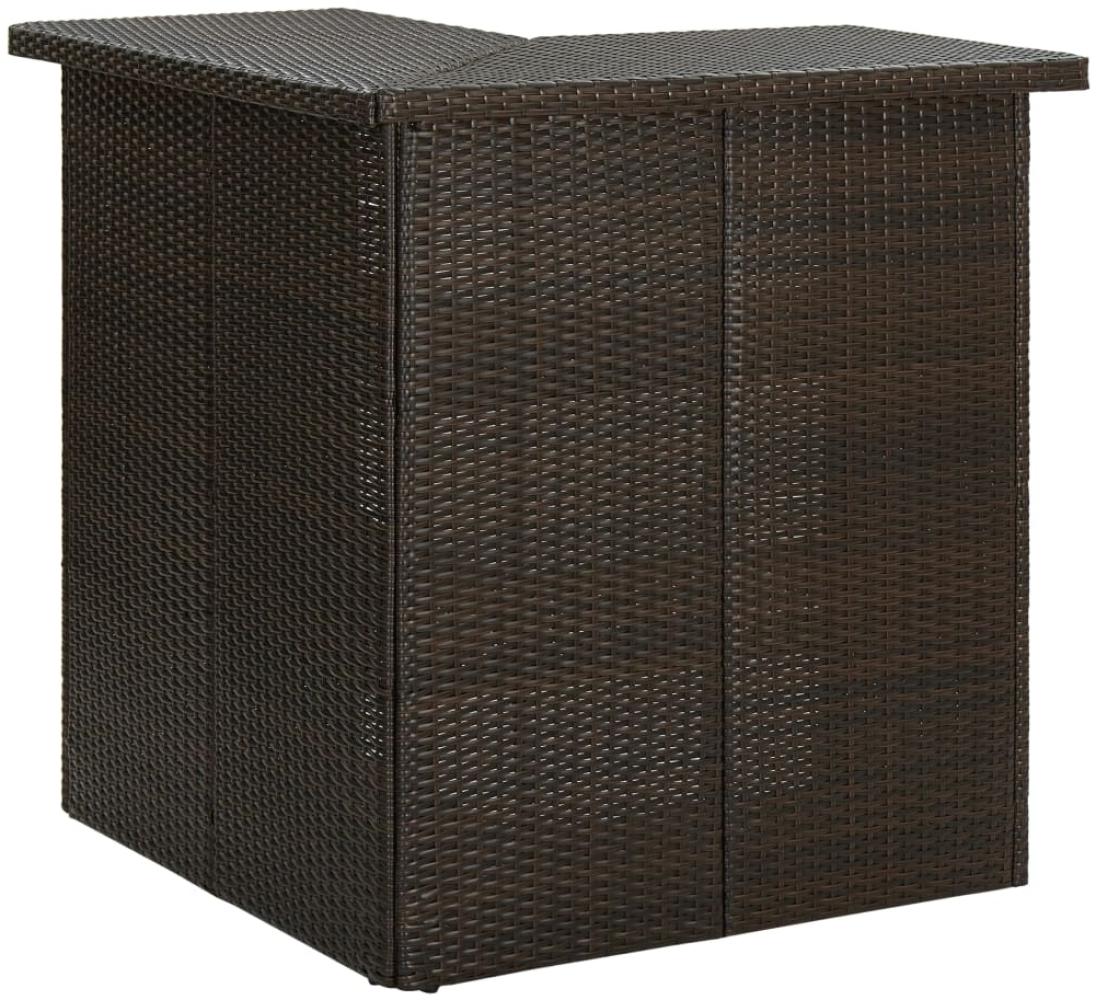 vidaXL Eck-Bartisch Braun 100x50x105 cm Poly Rattan 313480 Bild 1