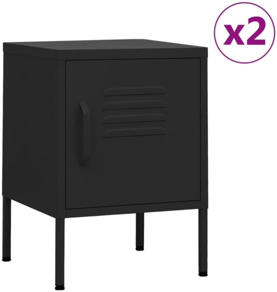 vidaXL Nachttische 2 Stk. Schwarz 35x35x51 cm Stahl 3095212 Bild 1