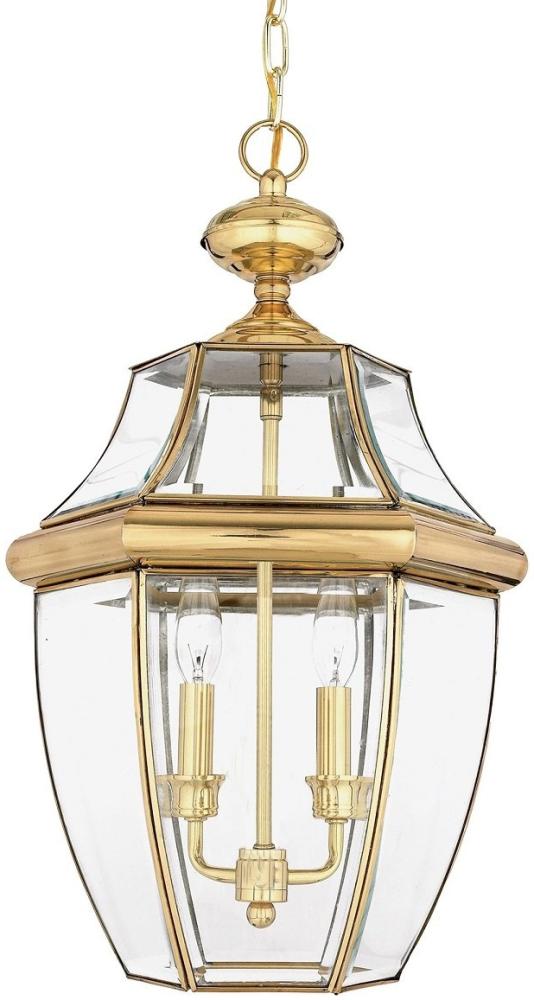 Elstead Lighting Newbury 2 Light Large Chain Lantern Pendelleuchte IP23 messing Bild 1