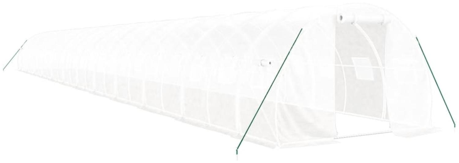 vidaXL Gewächshaus mit Stahlrahmen Weiß 72 m² 24x3x2 m 3188060 Bild 1