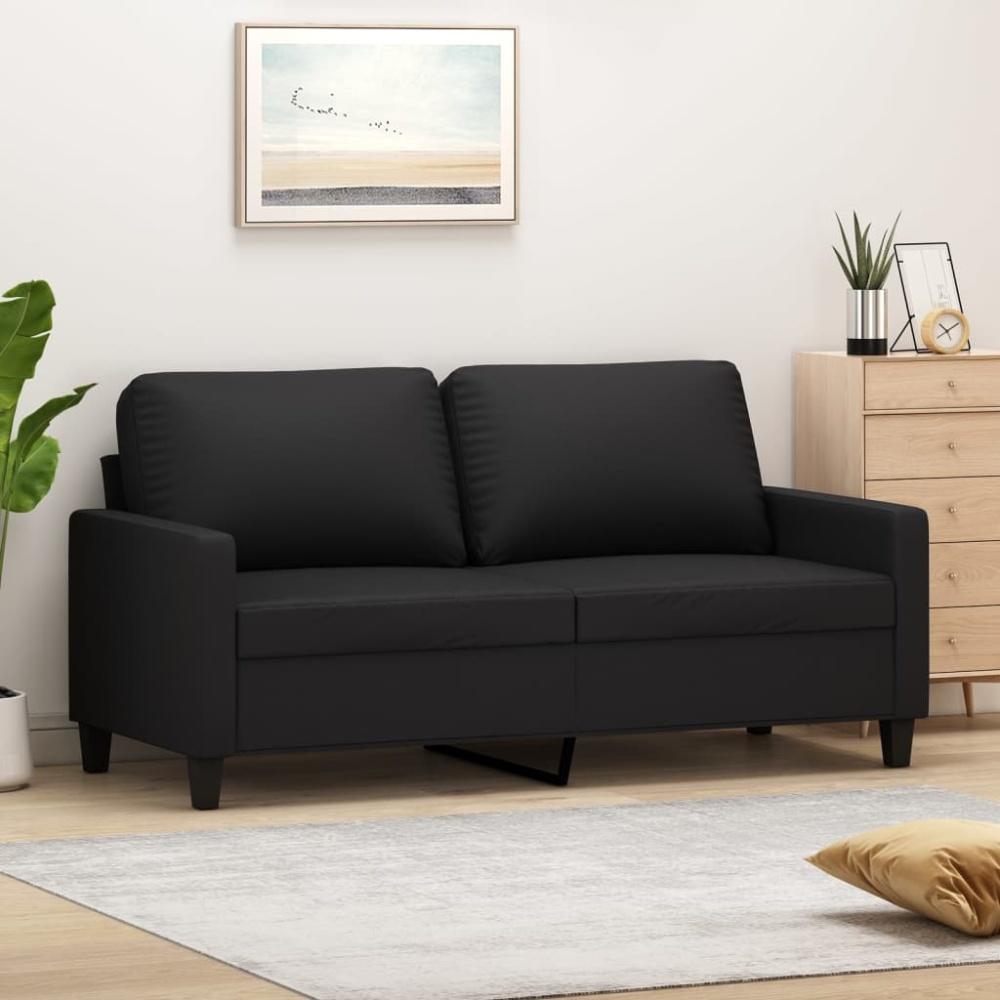 vidaXL 2-Sitzer-Sofa Schwarz 140 cm Kunstleder 359137 Bild 1