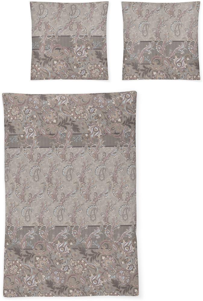 Irisette Mako-Satin Bettwäsche Set Sky 8436 beige 155 x 200 cm + 1 x Kissenbezug 80 x 80 cm Bild 1