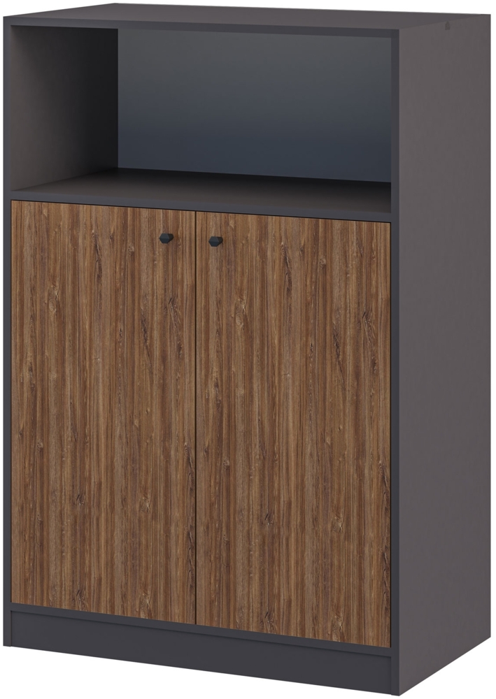 Highboard Kommode Varden 83x45x122cm graphit weiß Eiche Sterling Bild 1