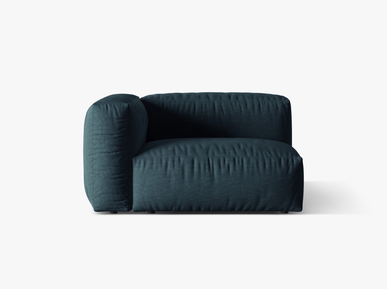 Micadoni Eckmodul Martina 1-Sitzer Strukturierter Stoff Jeansblau Links Bild 1