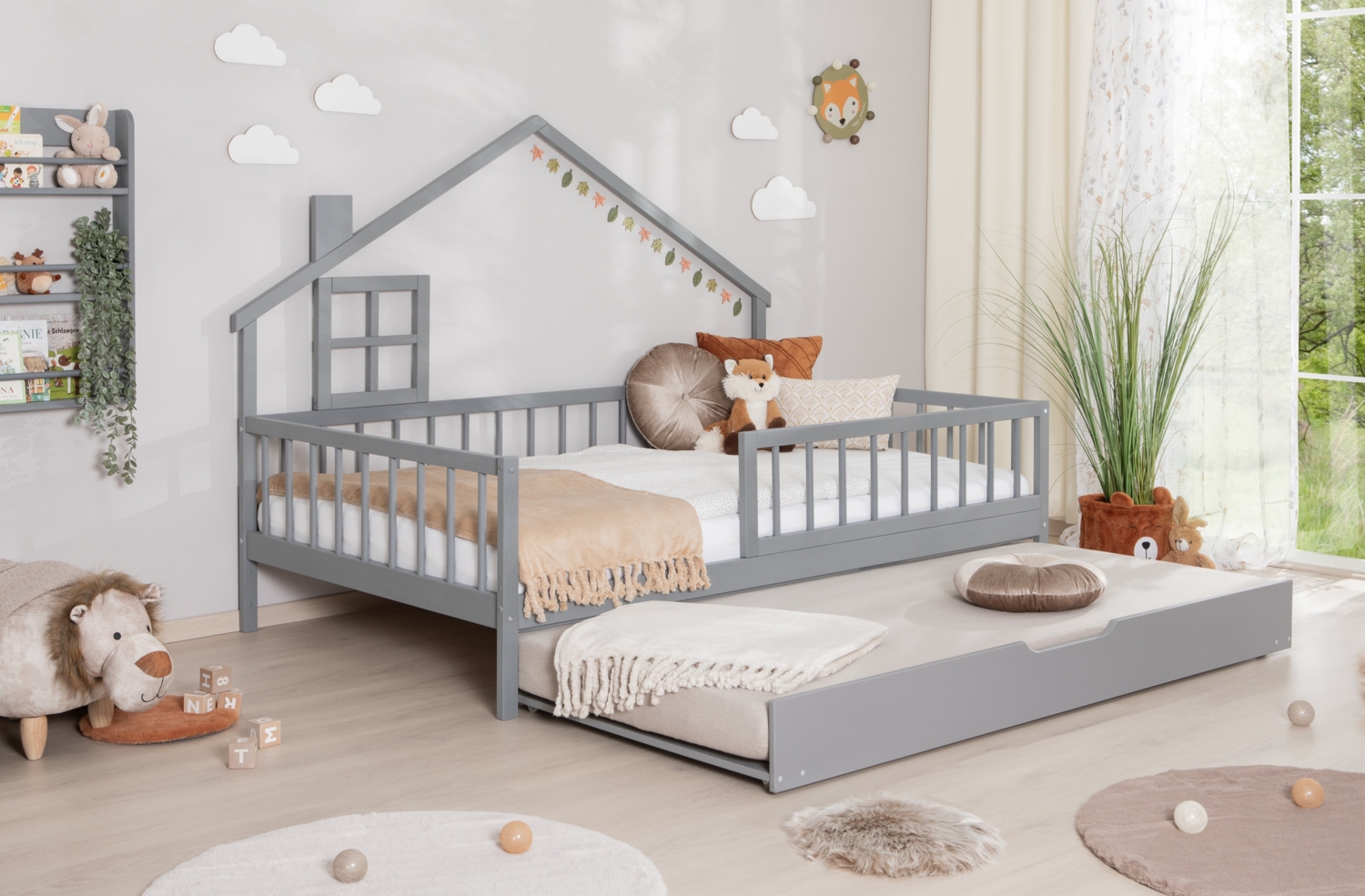 Hausbett Bodenbettt "Loki" 120x200 Kiefer Massiv Bild 1