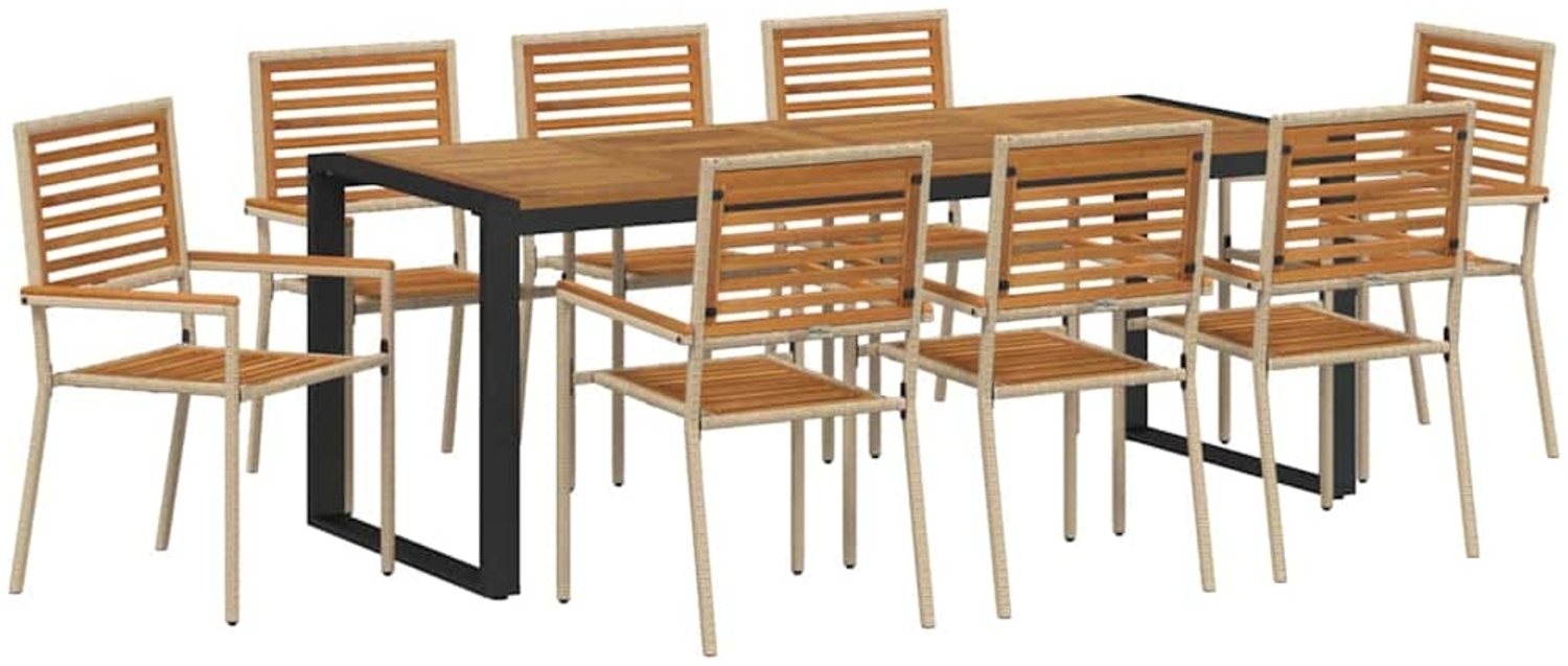 vidaXL Garten Essgruppe 9 pcs Beige Poly-Rattan 3365489 Bild 1