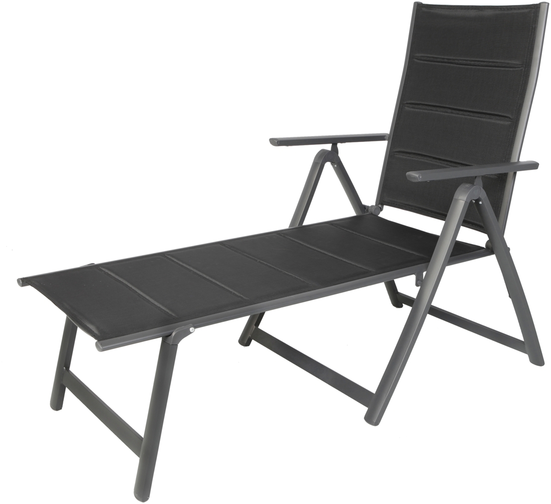 Alu Gartenliege 6-fach neigbar gepolstert Sonnenliege Gartenmöbel Strandliege Bild 1