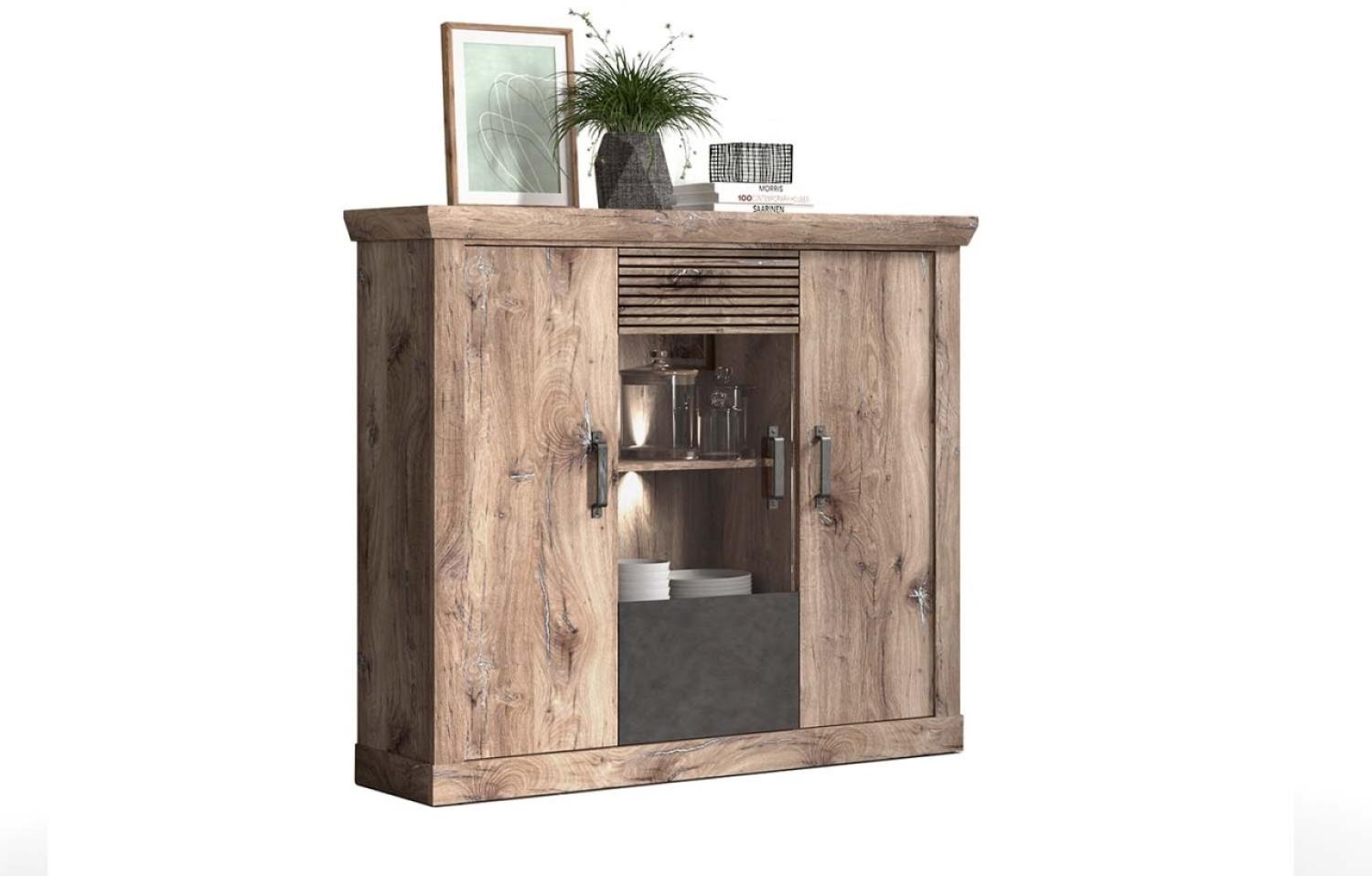 Highboard Portum - Flagstaff Eiche / Anthrazit Bild 1