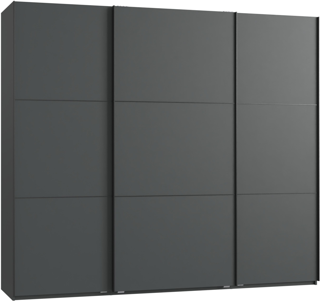 SCHWEBETÜRENSCHRANK 3-türig B250/H216/T65 cm inkl. Vollausstattung in Anthrazit Bild 1