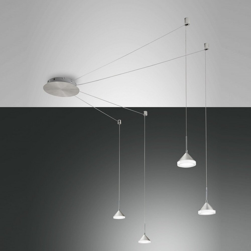 FABAS LUCE No. 3410-49-212 Pendelleuchte Isabella 4-flammig nickel satiniert chrom Bild 1