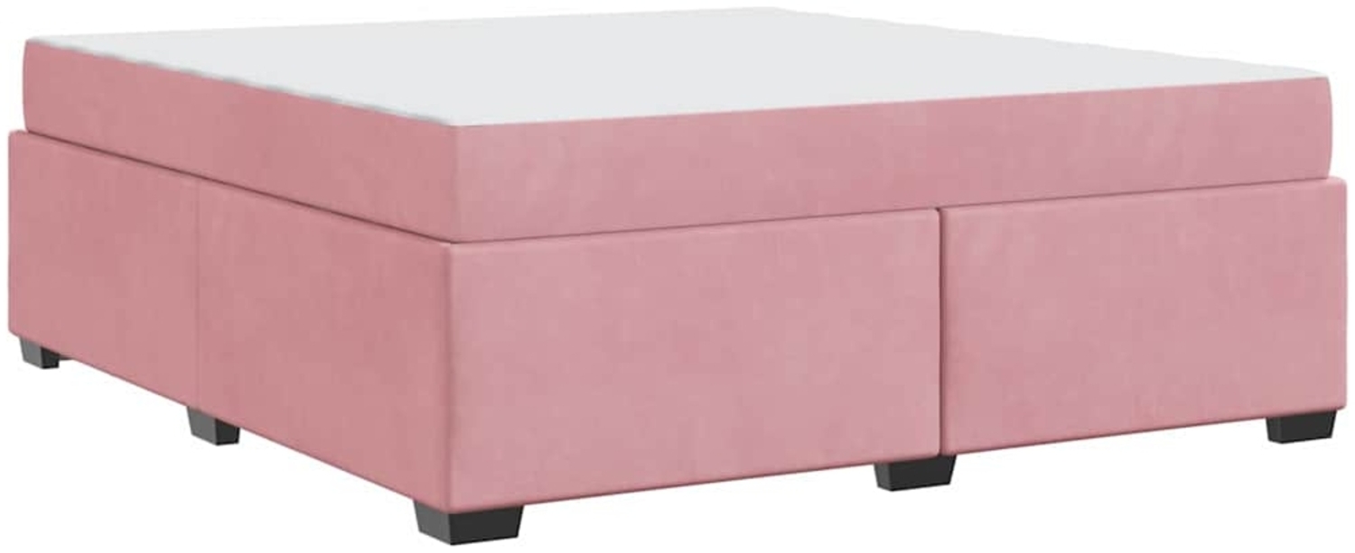 vidaXL Bettgestell mit Matratze Rosa 180 x 200 cm Samt 3399307 Bild 1