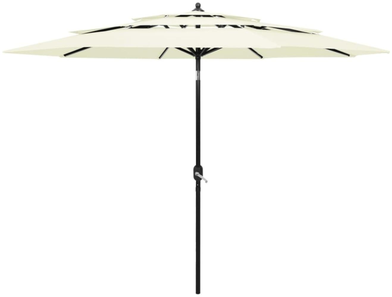 vidaXL Sonnenschirm mit Aluminium-Mast 3-lagig Sandfarbe 3 m 313868 Bild 1